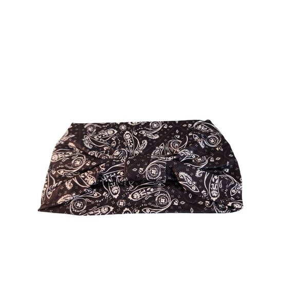 Black Paisley Knit Headwrap Hairband Soft Stretchy Headband Fabric Unisex Sweatb - Picture 4 of 8